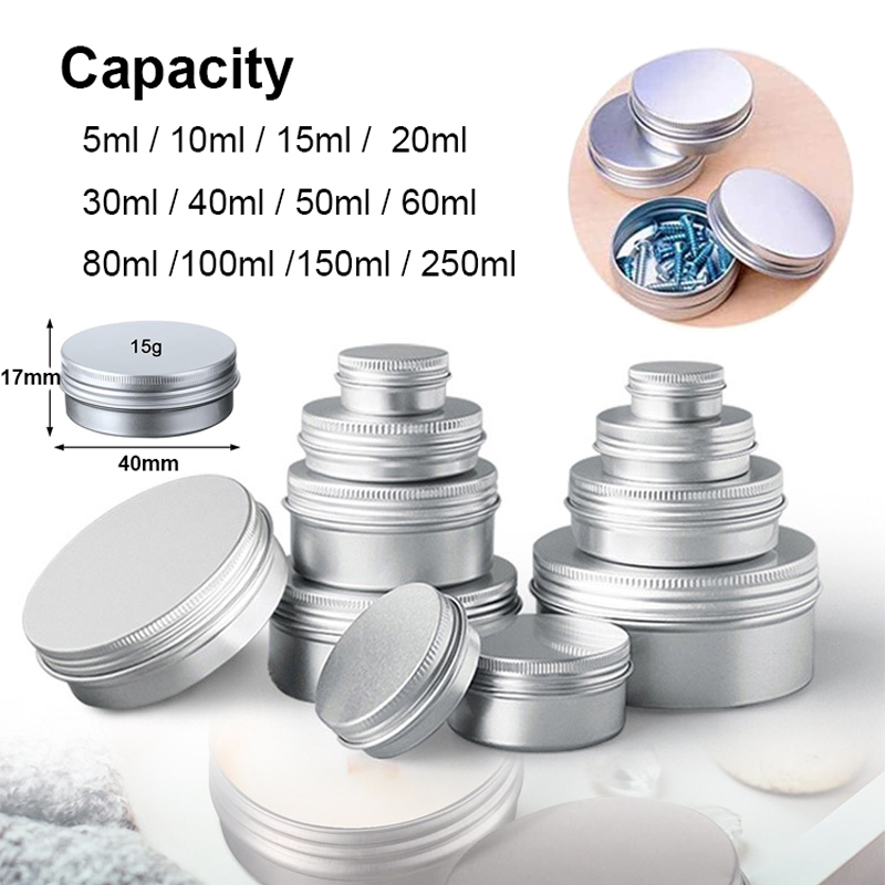 Candle Making Glass Jars - 1/5/10 adet 5-250 ml Boş Gümüş