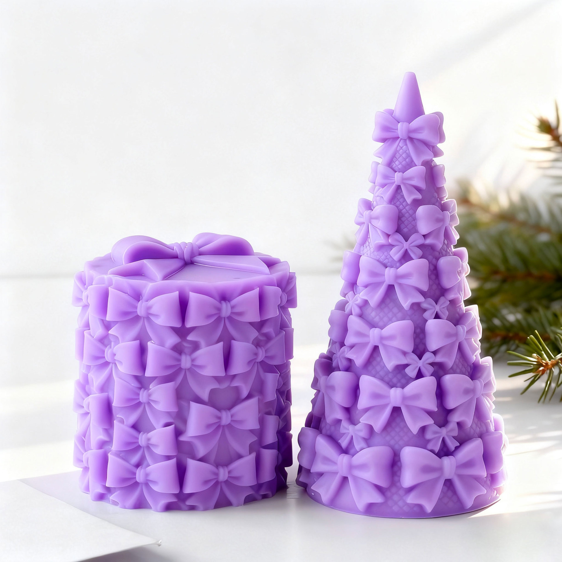 Kraft Box Candle - 3D Papyon Noel Ağacı Hediye Kutusu