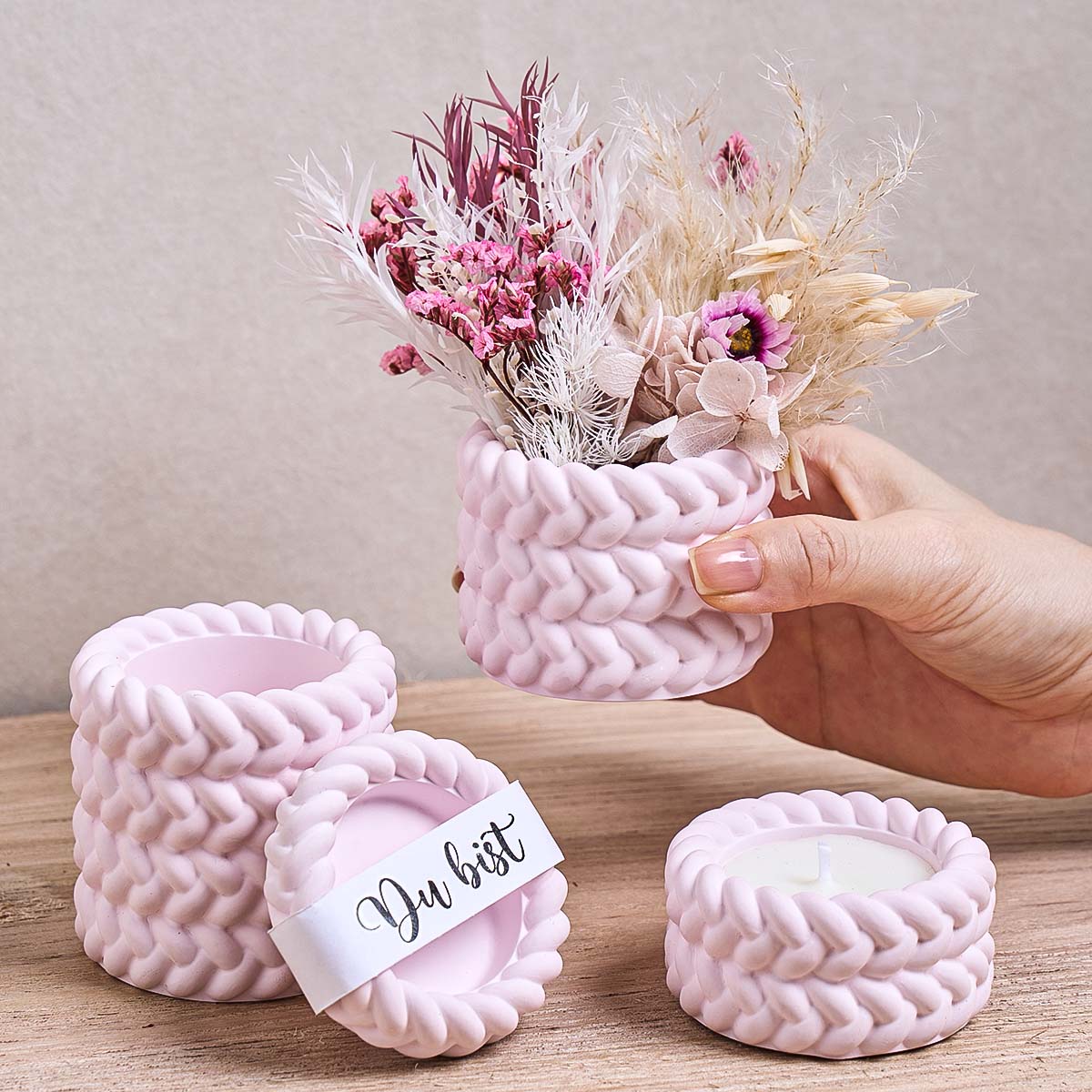 Kraft Box Candle - Dokuma Mum Kavanozu Silikon Kalıp DIY