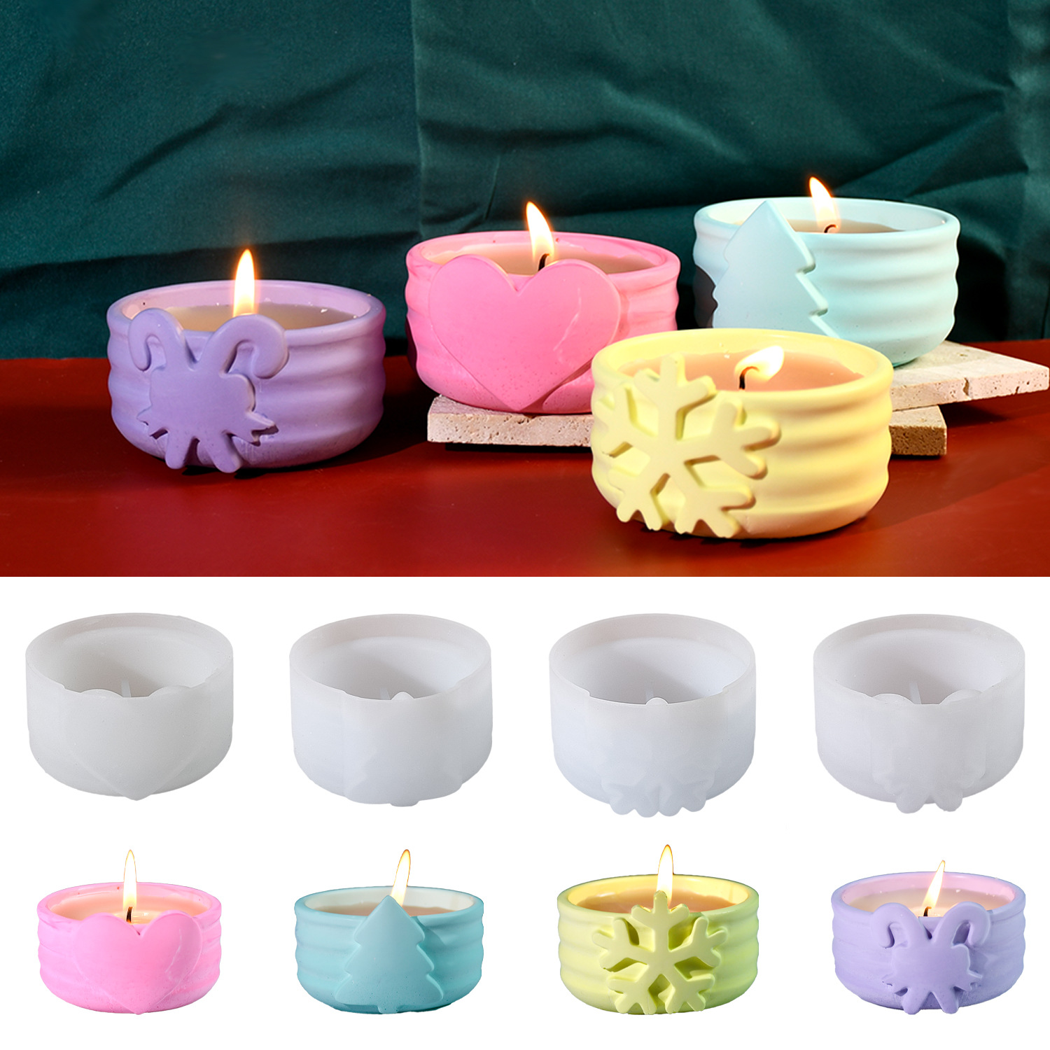 Candle Making Kit Xmas - Noel Mum Kalıpları Yılbaşı Ağacı Kar