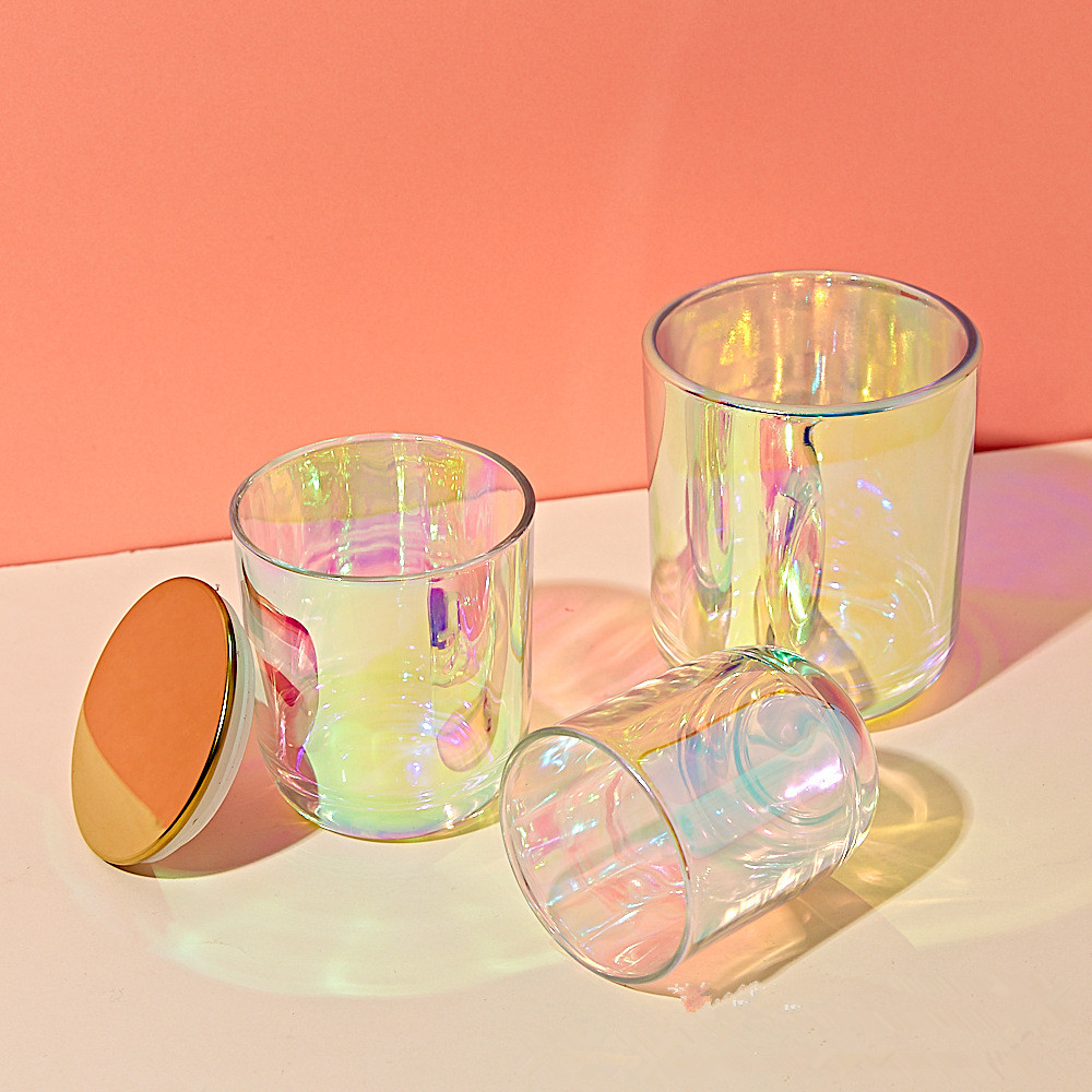 Candle Making Glass Jars - Mumlar için kavanozlar Renkli Şeffaf Mum