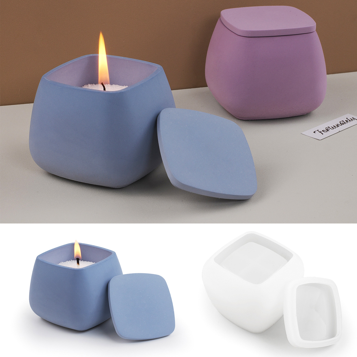Kare Mum Kavanoz silikon kalıp - Kraft Box Candle incelemesi ve fiyatı