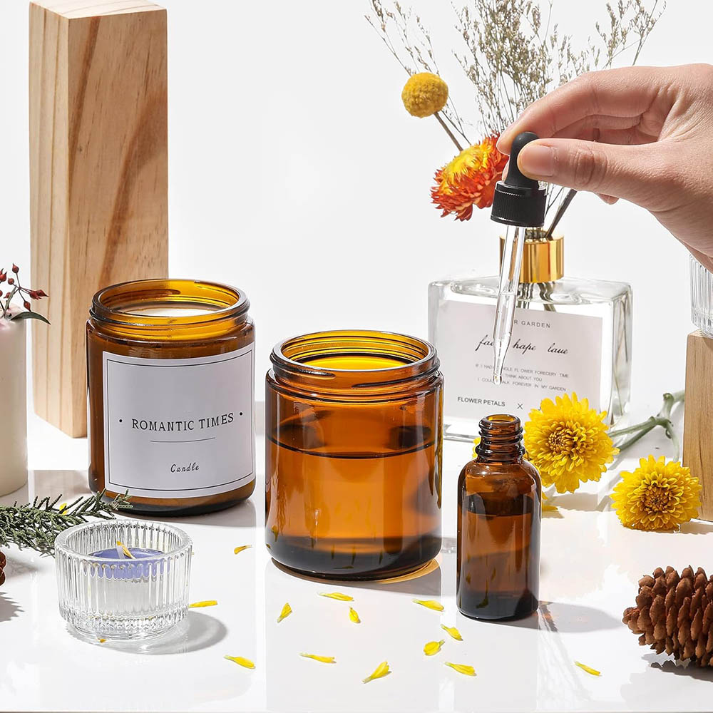 8oz Amber Cam Kavanozlar Siyah - Candle Making Glass Jars incelemesi ve fiyatı